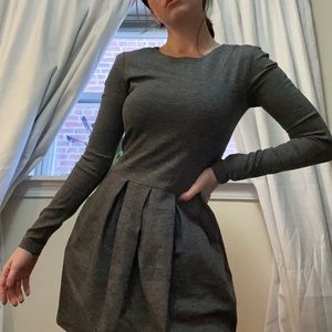 Gray Peplum Dress
